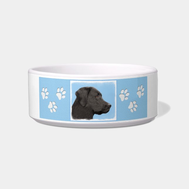 Labrador Retriever Black Painting Original Dog Art Bowl (Right)