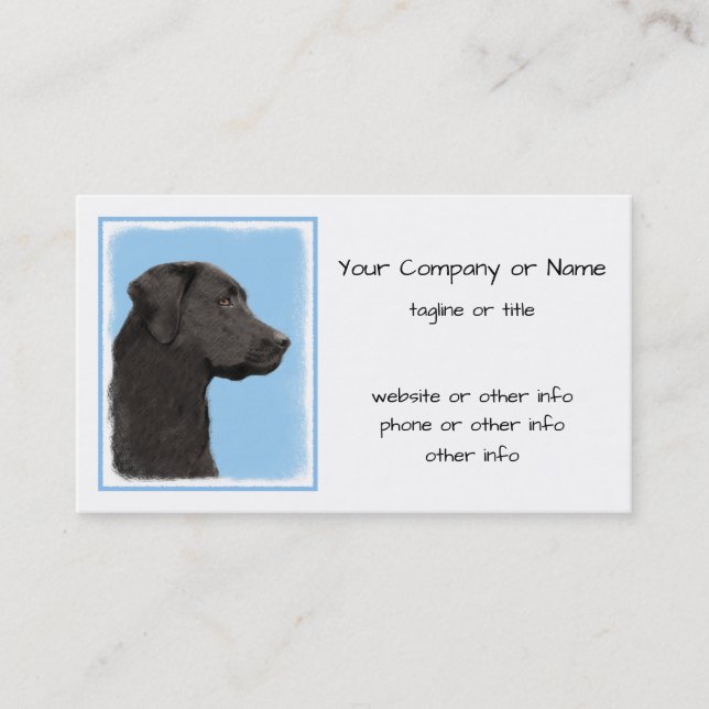 Labrador Retriever Black Painting Original Dog Art Business Card (Front)
