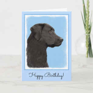 Labrador Retriever Black Painting Original Dog Art Card