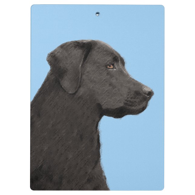 Labrador Retriever Black Painting Original Dog Art Clipboard (Back)