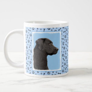 Labrador Retriever Black Painting Original Dog Art Large Coffee Mug