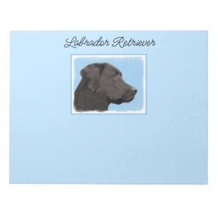 Labrador Retriever Black Painting Original Dog Art Notepad