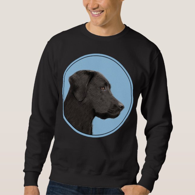 Labrador Retriever Black Painting Original Dog Art Sweatshirt (Front)