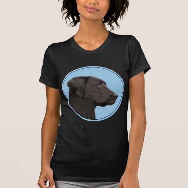 Labrador Retriever Black Painting Original Dog Art T-Shirt (Front)