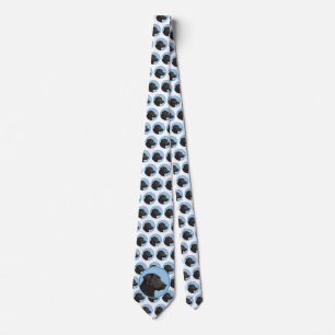 Labrador Retriever Black Painting Original Dog Art Tie