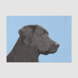 Labrador Retriever Black Painting Original Dog Art Tissue Paper