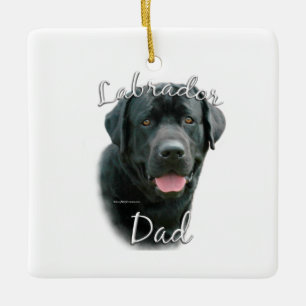Labrador Retriever (blk) Dad 2 Ceramic Ornament