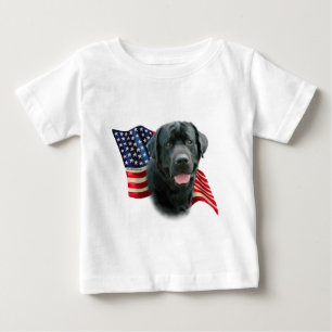 Labrador Retriever (blk) Flag Baby T-Shirt