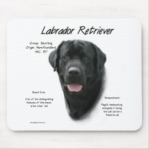 Labrador Retriever (blk) History Design Mouse Pad