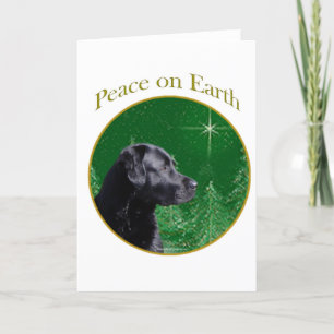 Labrador Retriever (blk) Peace Holiday Card