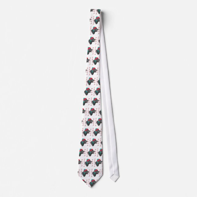 Labrador Retriever (blk) Santa Paws Tie (Front)