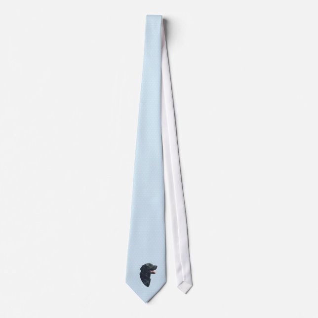 Labrador Retriever ~ Blue w/ White Diamonds Tie (Front)