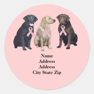 Labrador Retriever Breast Cancer Address Label