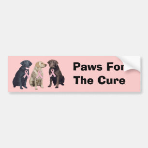 Labrador Retriever Breast Cancer Bumper Sticker