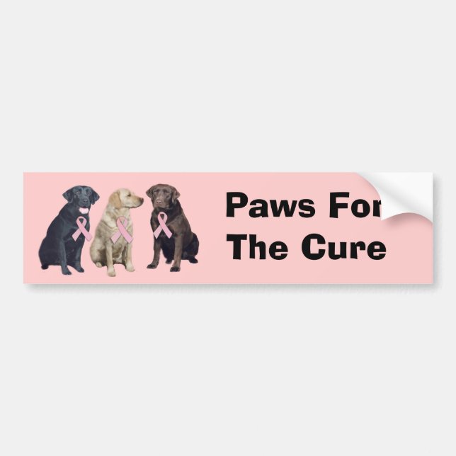 Labrador Retriever Breast Cancer Bumper Sticker (Front)