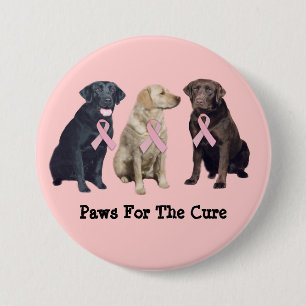 Labrador Retriever Breast Cancer Button