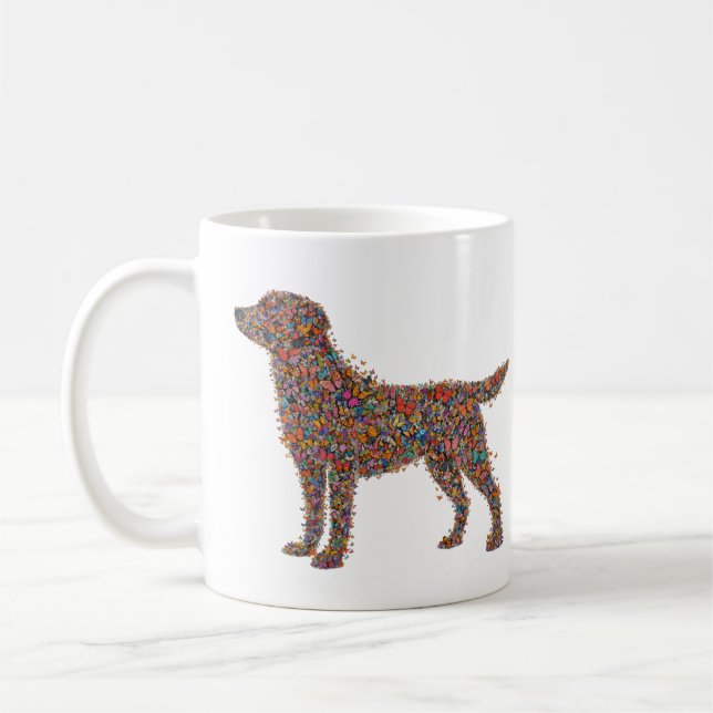 Labrador Retriever Butterfly Silhouette Dog Lover Coffee Mug (Left)