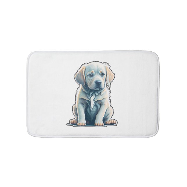 Labrador Retriever Calm Puppy   Bath Mat (Front)