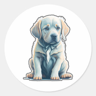 Labrador Retriever Calm Puppy   Classic Round Sticker