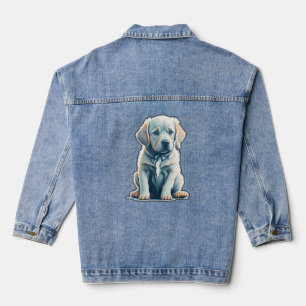 Labrador Retriever Calm Puppy   Denim Jacket