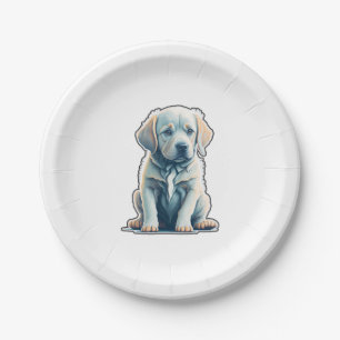 Labrador Retriever Calm Puppy Paper Plate