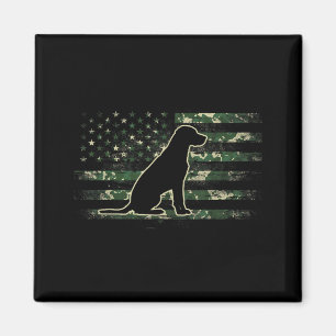 Labrador Retriever Camouflage American Flag USA Magnet