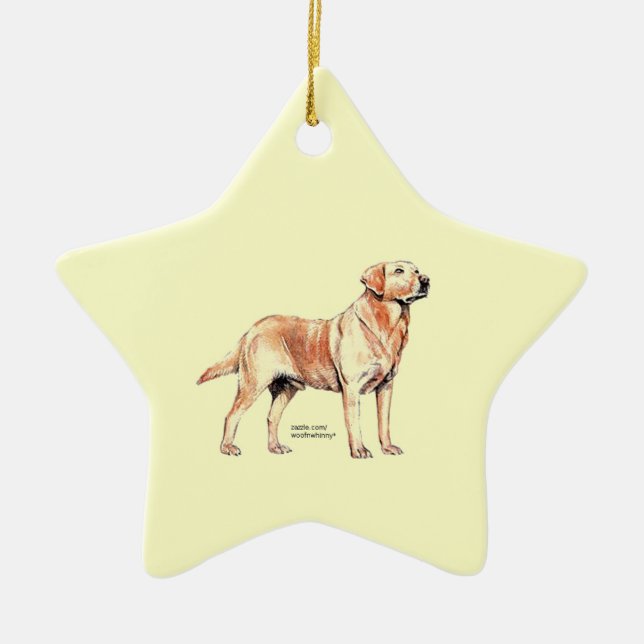 Labrador Retriever Ceramic Tree Decoration (Front)