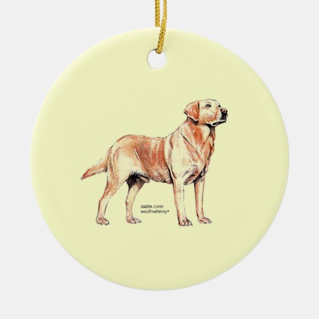 Labrador Retriever Ceramic Tree Decoration (Front)