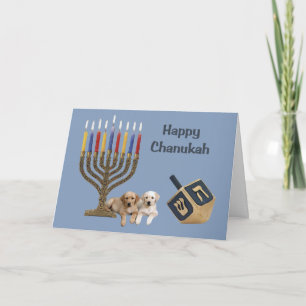Labrador Retriever Chanukah Card Menorah Dreidel
