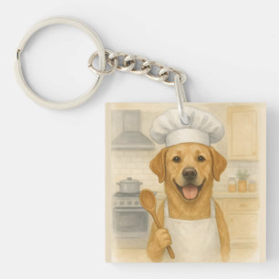 Labrador Retriever Chef Funny Home Cooking Key Ring