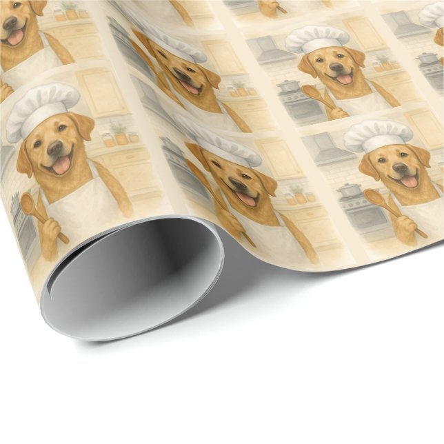 Labrador Retriever Chef Funny Home Cooking Wrapping Paper (Roll Corner)