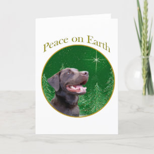 Labrador Retriever (choc) Peace Holiday Card