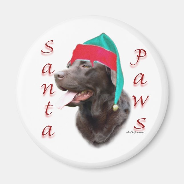 Labrador Retriever (choc) Santa Paws Magnet (Front)