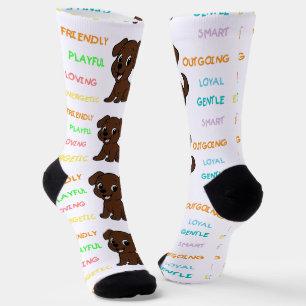 Labrador Retriever Chocoate Cartoon Traits Socks