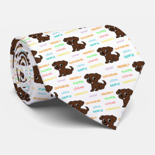 Labrador Retriever Chocoate Cartoon Traits Tie