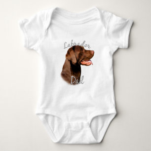 Labrador Retriever (chocolate) Dad 2 Baby Bodysuit