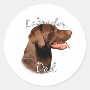 Labrador Retriever (chocolate) Dad 2 Classic Round Sticker