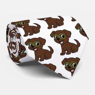 Labrador Retriever Chocolate Lab Cartoon Tie