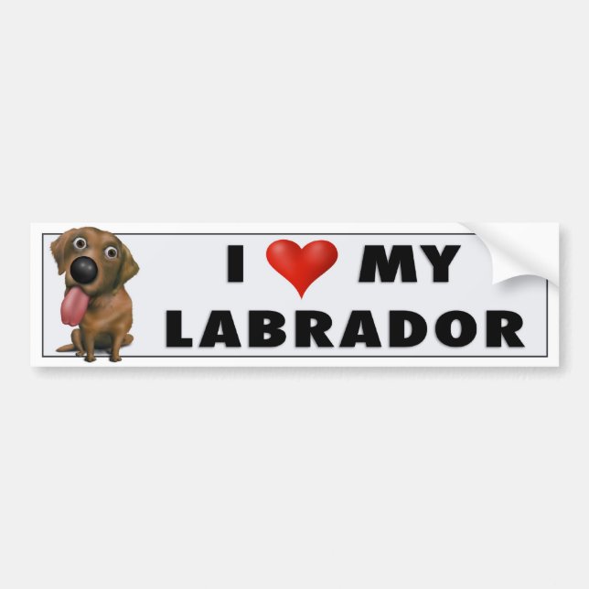 Labrador Retriever (Chocolate) Love Sticker (Front)