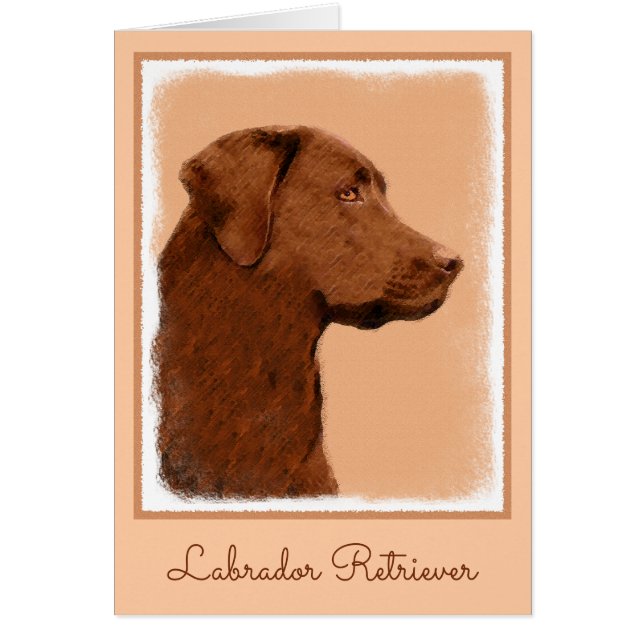 Labrador Retriever (Chocolate) Painting - Dog Art (Front)
