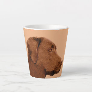 Labrador Retriever (Chocolate) Painting - Dog Art Latte Mug