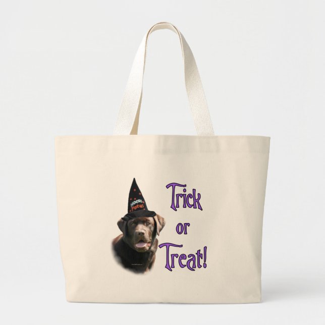 Labrador Retriever (chocolate) Trick Large Tote Bag (Front)