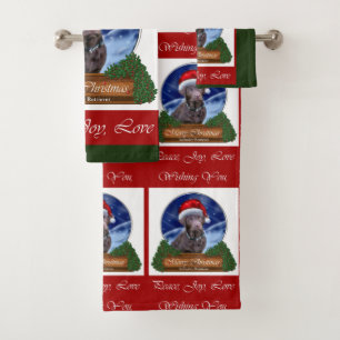 Labrador Retriever Christmas Bath Towel Set