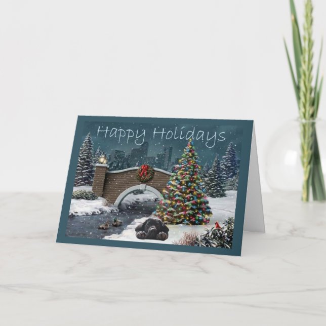 Labrador Retriever  Christmas Card Evening13 (Front)