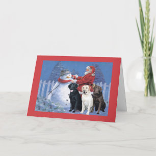 Labrador Retriever Christmas Card Santa Snowman9
