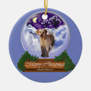 Labrador Retriever Christmas Ceramic Ornament
