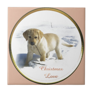 Labrador Retriever Christmas Ceramic Tile