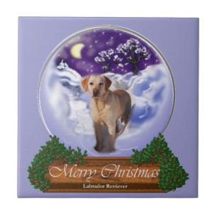 Labrador Retriever Christmas Ceramic Tile