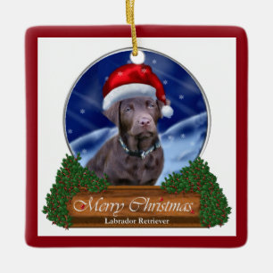 Labrador Retriever Christmas Ceramic Tree Decoration