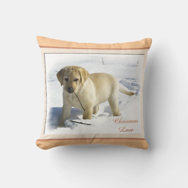 Labrador Retriever Christmas Cushion (Front)